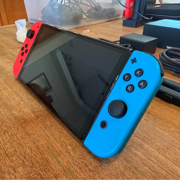 🎮 Nintendo Switch OLED 64GB Neon Blue/Red – Complete Bundle w/ Original Box - Picture 4 of 6